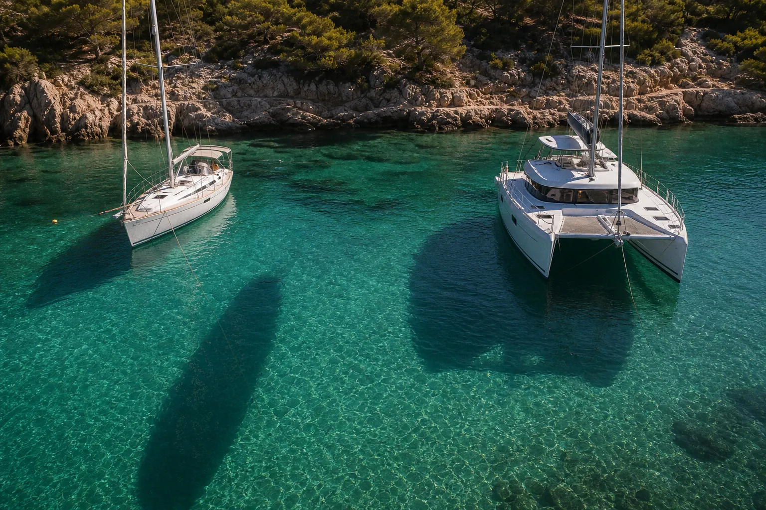 Location de voilier en Méditerranée : monocoque ou catamaran ?