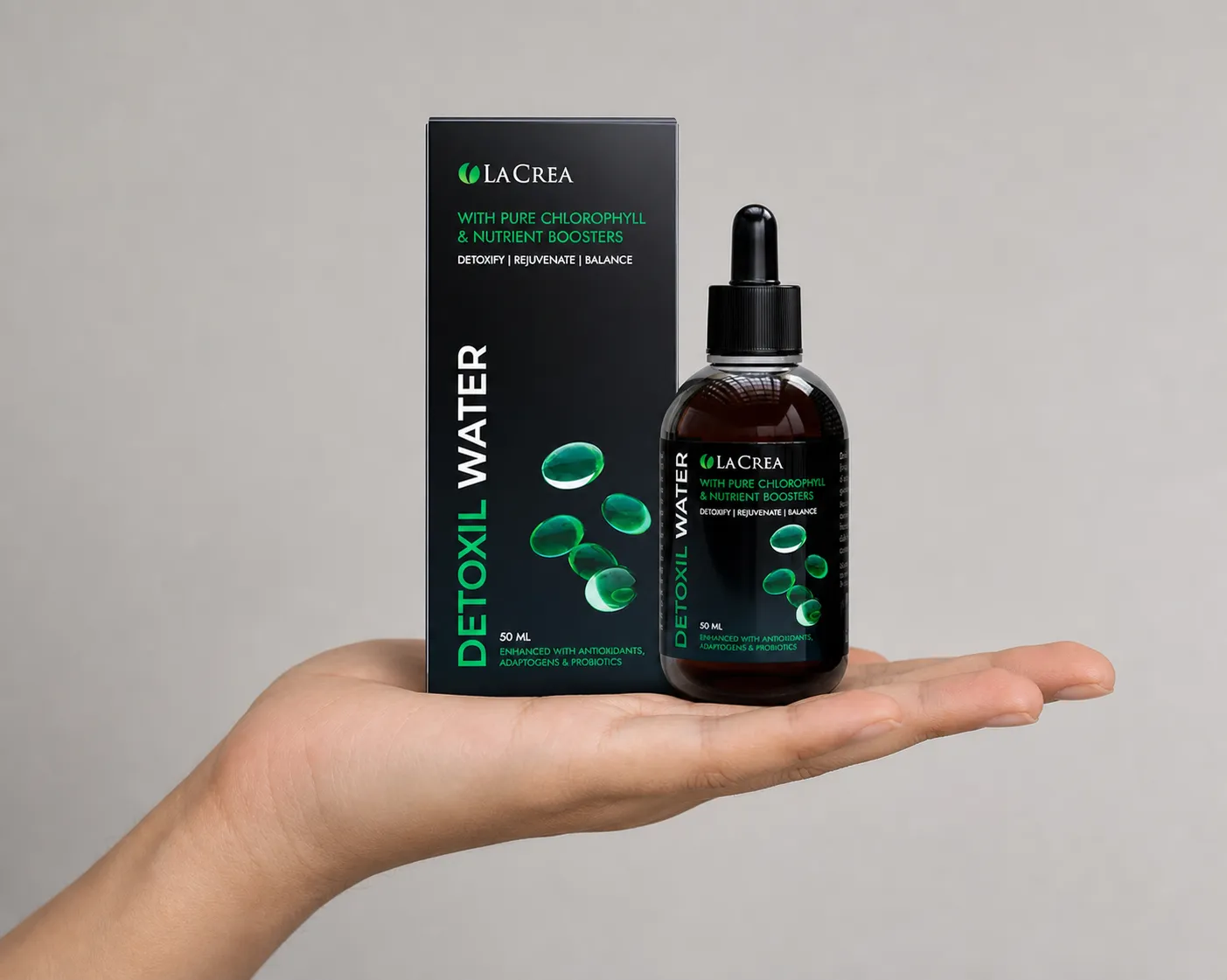 Detoxil water — le produit en main